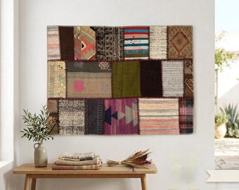 Handmade Wall Hanging Rug: Woven Tapestry, (3'2"x4'5")