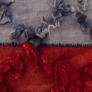 Vintage Turkish Wool Wall Art Rug: Handmade Tapestry, (3’7x5’2 ft) image 8