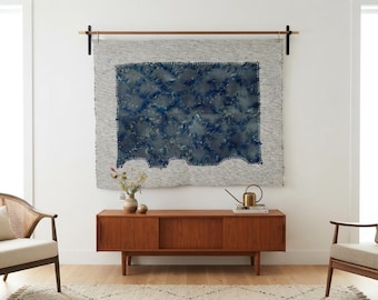Vintage Turkish Wall Art Rug: Handmade Tapestry, (3’4x4'4 ft)