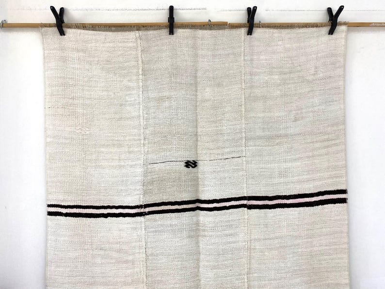 Large Natural Hemp Rug 5x8, Organic Jute Area Rug, 5'2x8'2 ft image 9