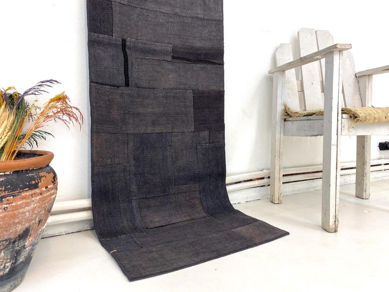 Vintage Hemp Patchwork Runner Rug, Rustic Jute Hallway Carpet (2x7 Ft ...