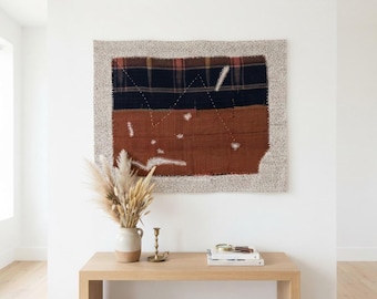 Vintage Hand-Woven Wool Tapestry, Anatolian Textile Art (3'2"x4'3")