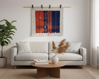 Vintage Anatolian Wool Rug Wall Hanging, Handwoven Textile Art (3’4x4’0 ft)