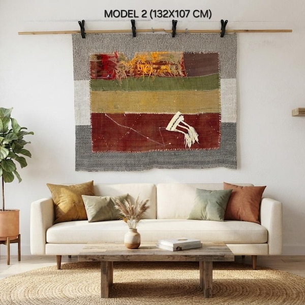 Handwoven Vintage Wall Hanging: Woven Wall Art