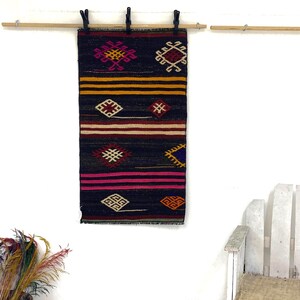 Vintage Anatolian Kilim Rug: Handwoven Wool Turkish Rug (2’0x3’7 ft)
