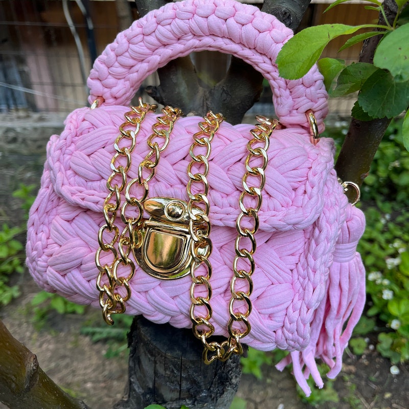 Shoulder bag Knit handbag Woven bag Handmade bag Shopper bag made in Ukraine Casual rope bag