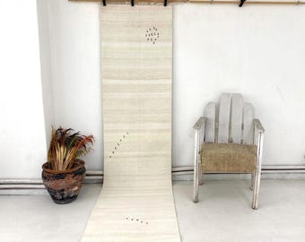 Vintage jute Runner Rug: Turkish Handmade Hallway Rug (2’3x10'2 ft)