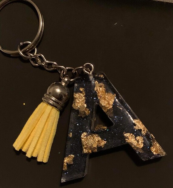 Personalized letter keychains Etsy