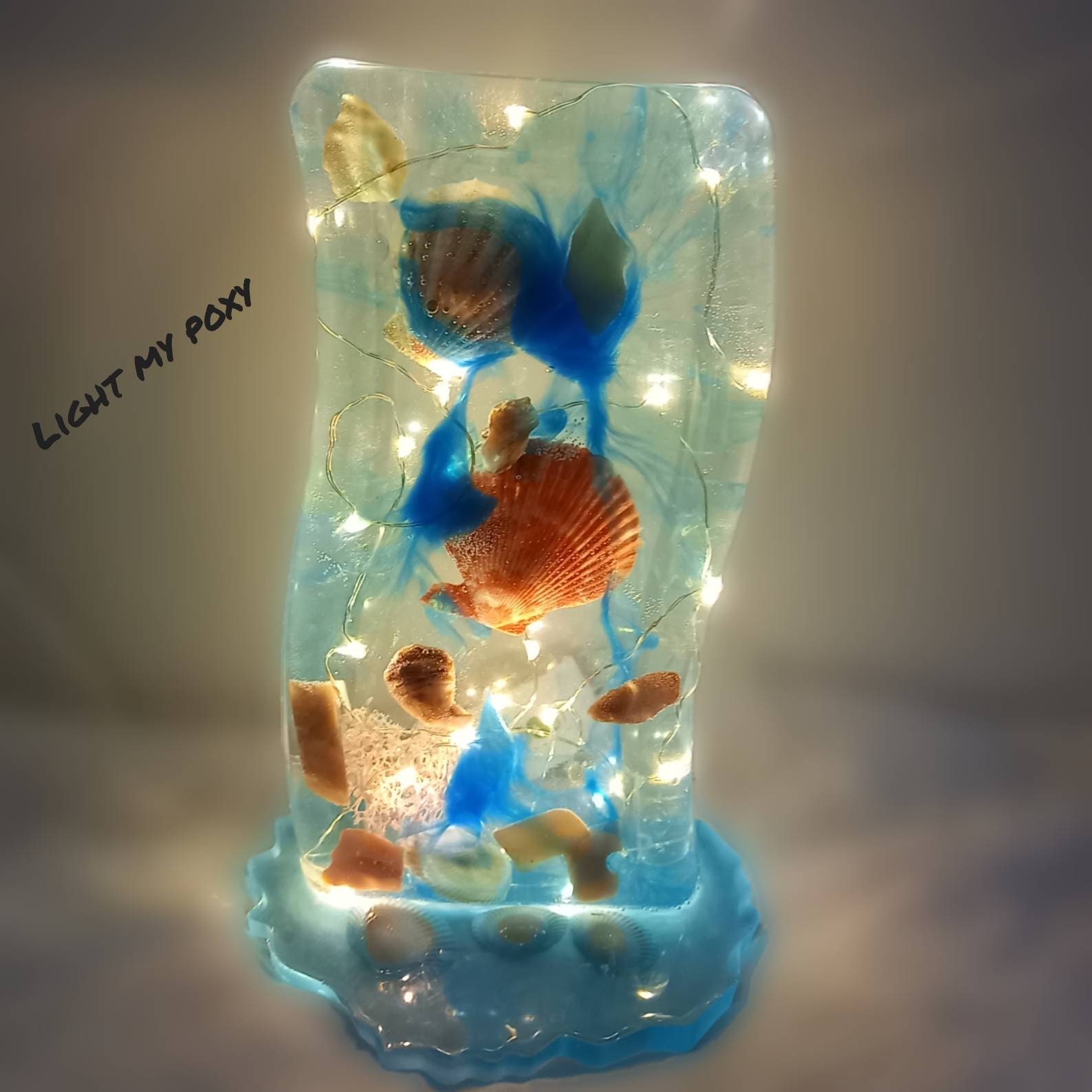 Led Night Light Lamp Made Epoxy Resin Resinlamp Etsy
