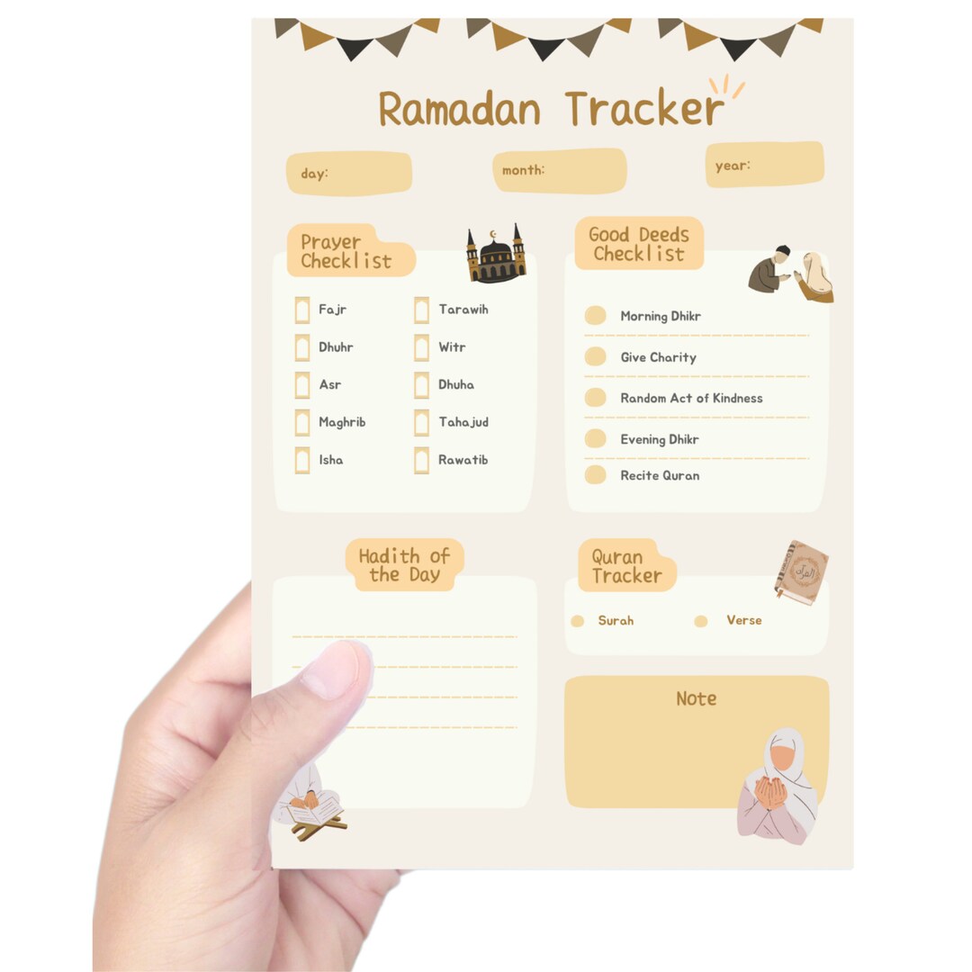 Digital Download Ramadan Daily Tracker A5 Notepad Planner 40 Tearaway ...