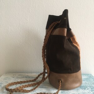 handmade leather backpack brown / bucket bag / city backpack / leather rucksack / shoulder bag image 5