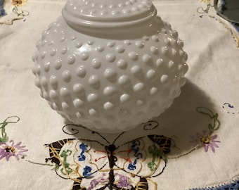 Vintage Hobnail Milk Glass Ceiling Light Fixture 3 1/4” Fitter