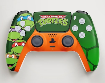 PS5-controller met Turtle Team-thema