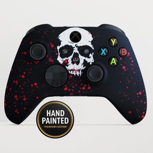 Controller personalizzato tema Teschio Schizzi di Sangue Nero Black per XBOX