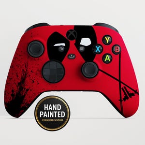 Controller XBOX personalizado con temática de Red Black Anti Hero Style