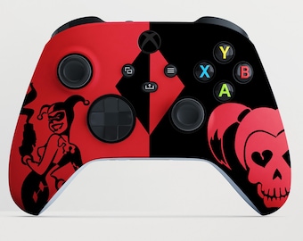 Controller met aangepast thema 'Crazy Villain Girl' voor Xbox.