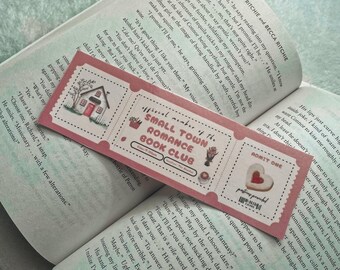 Zakładka do książki Small Town Bookclub | Zakładka do biletu Bookclub | Zakładka jesienna | Zakładka jesienna | Prezenty książkowe | Urocza zakładka | Przytulna zakładka