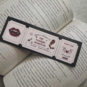 Klub Książki Wampirów | Zakładka Biletu Klubu Książki | Zakładka Jesienna | Zakładka Wampirów | Straszna Zakładka | Prezenty Książkowe | Uroczy Zakładka zdjęcie 2