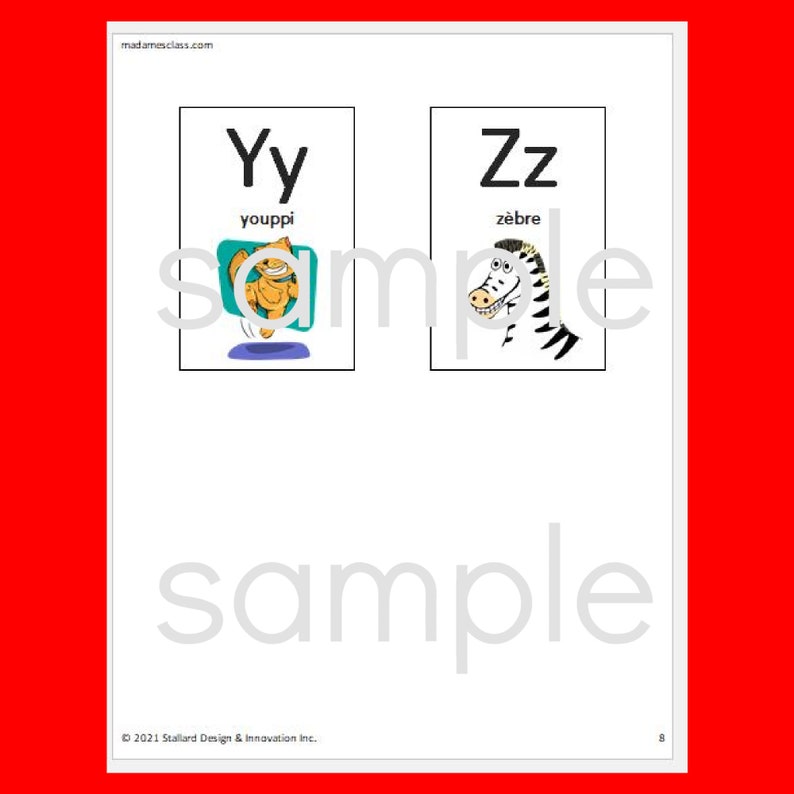 French Alphabet Flashcards Printable Instant Download Etsy