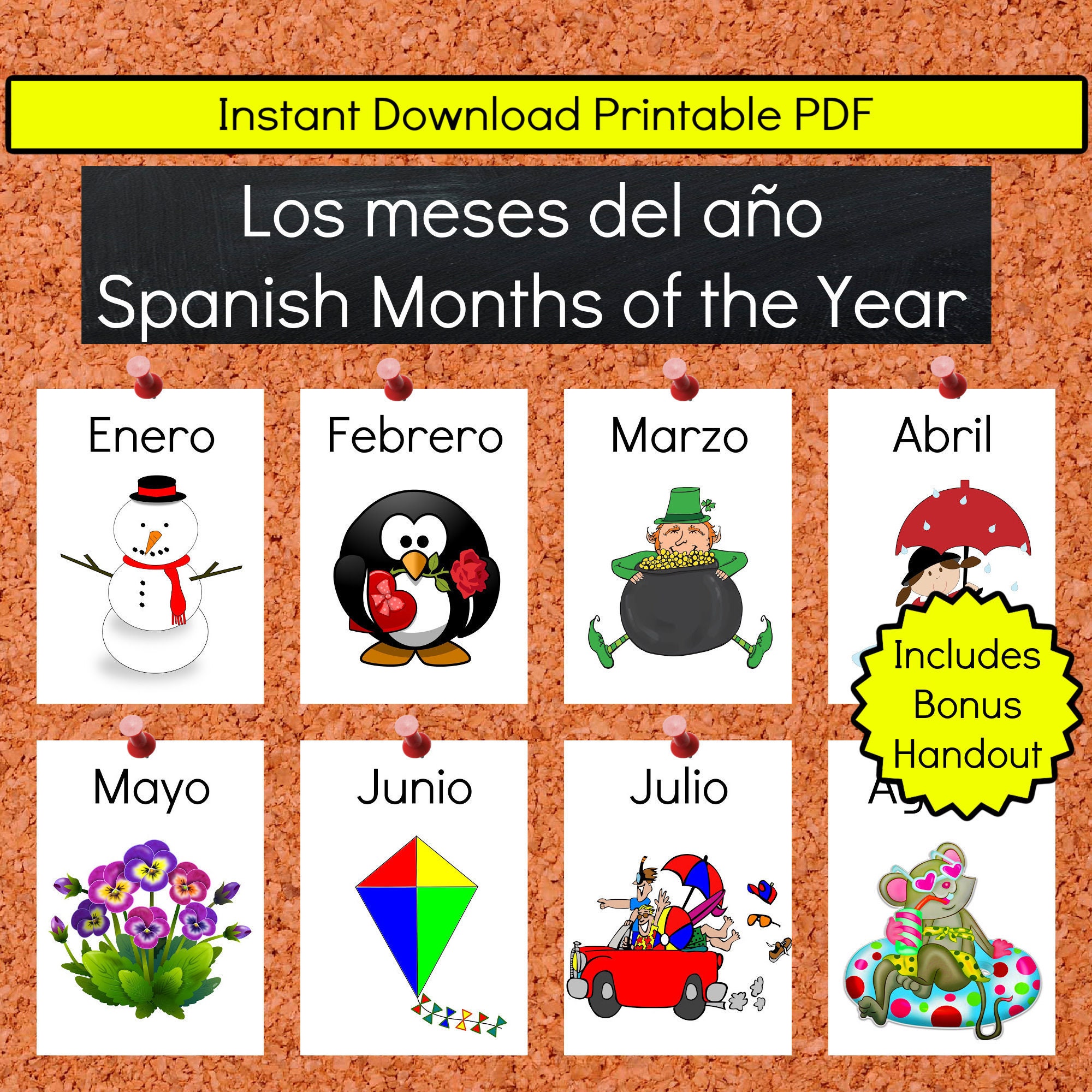 Spanish Months Of The Year Teaching Printable Resources Etsy France