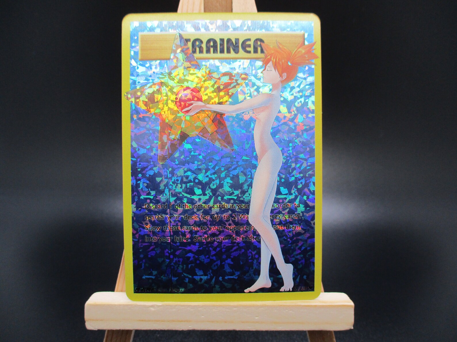 Custom Pokemon Card Trainer Misty Staryu Banned Prismatic Etsy