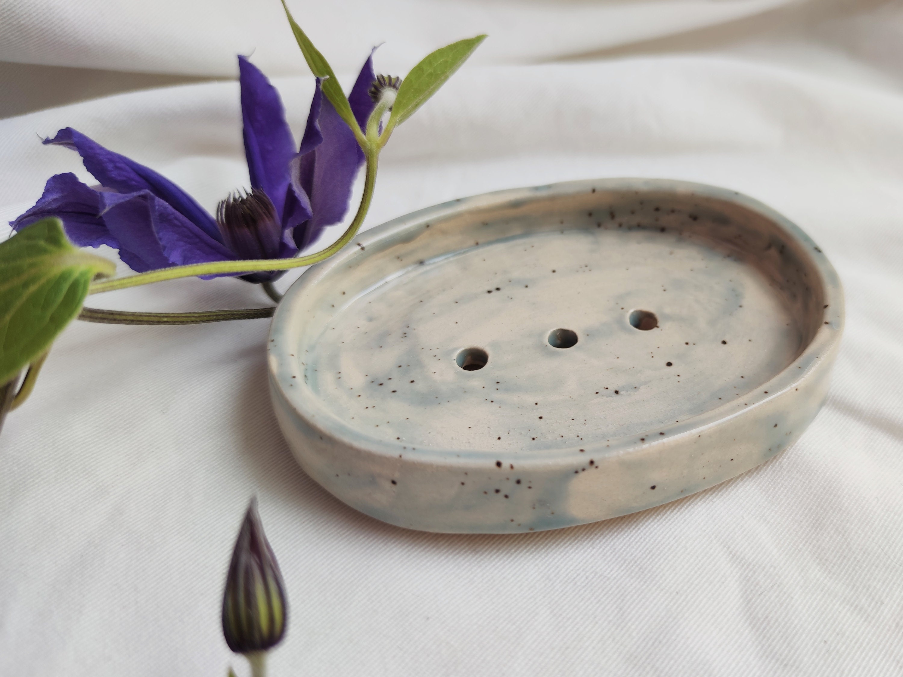 Ceramic Soap Dish. Blue soap dish. Handmade ceramics. Soap Etsy