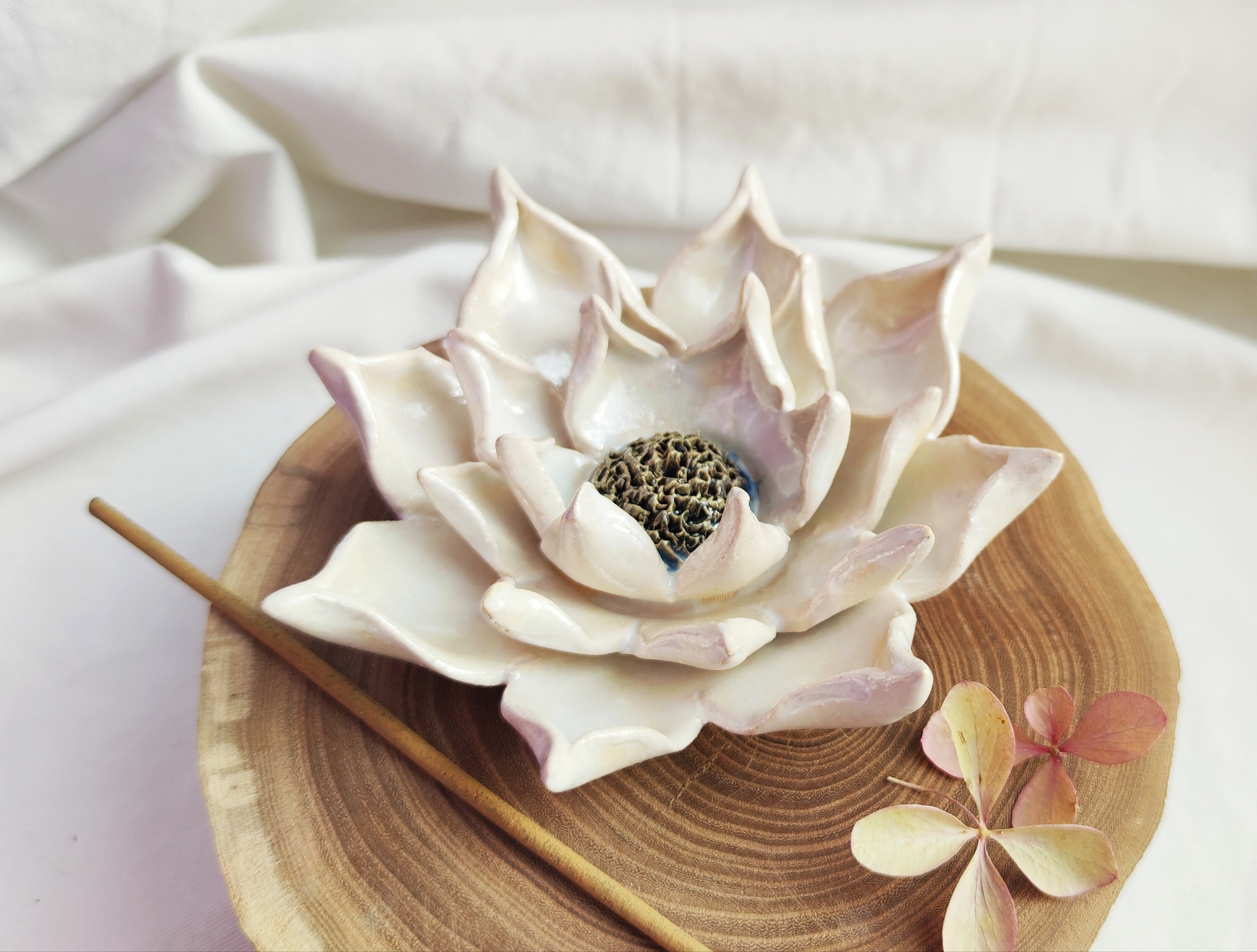 Ceramic Incense Holder Incense Stand White Flower Handmade Etsy UK