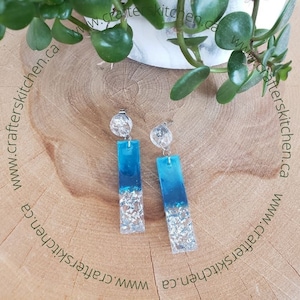 Sea Sky Resin Earrings
