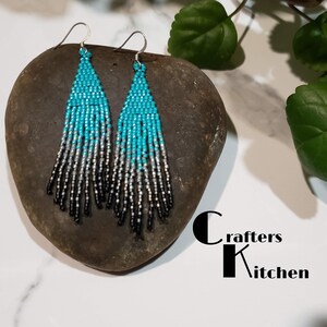Beaded fringe earrings