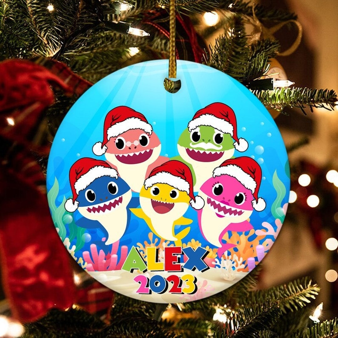 Custom Baby Shark Christmas Ornament Shark Family Ornament Etsy
