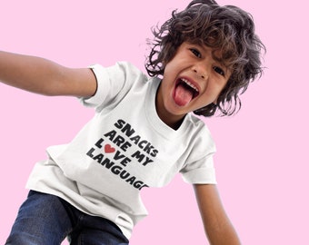 Snacks Are My Love Language Toddler Shirt - Valentine Day Kids Shirt - Natural Toddler Tee