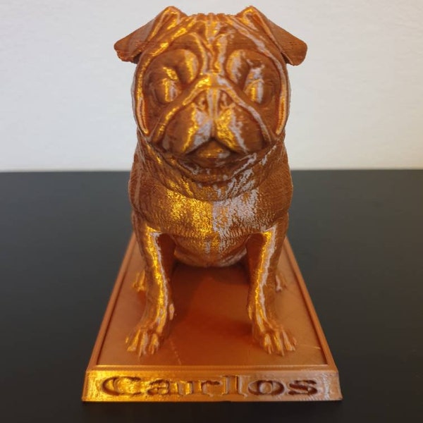 Pug figure 3d printed personalizable
