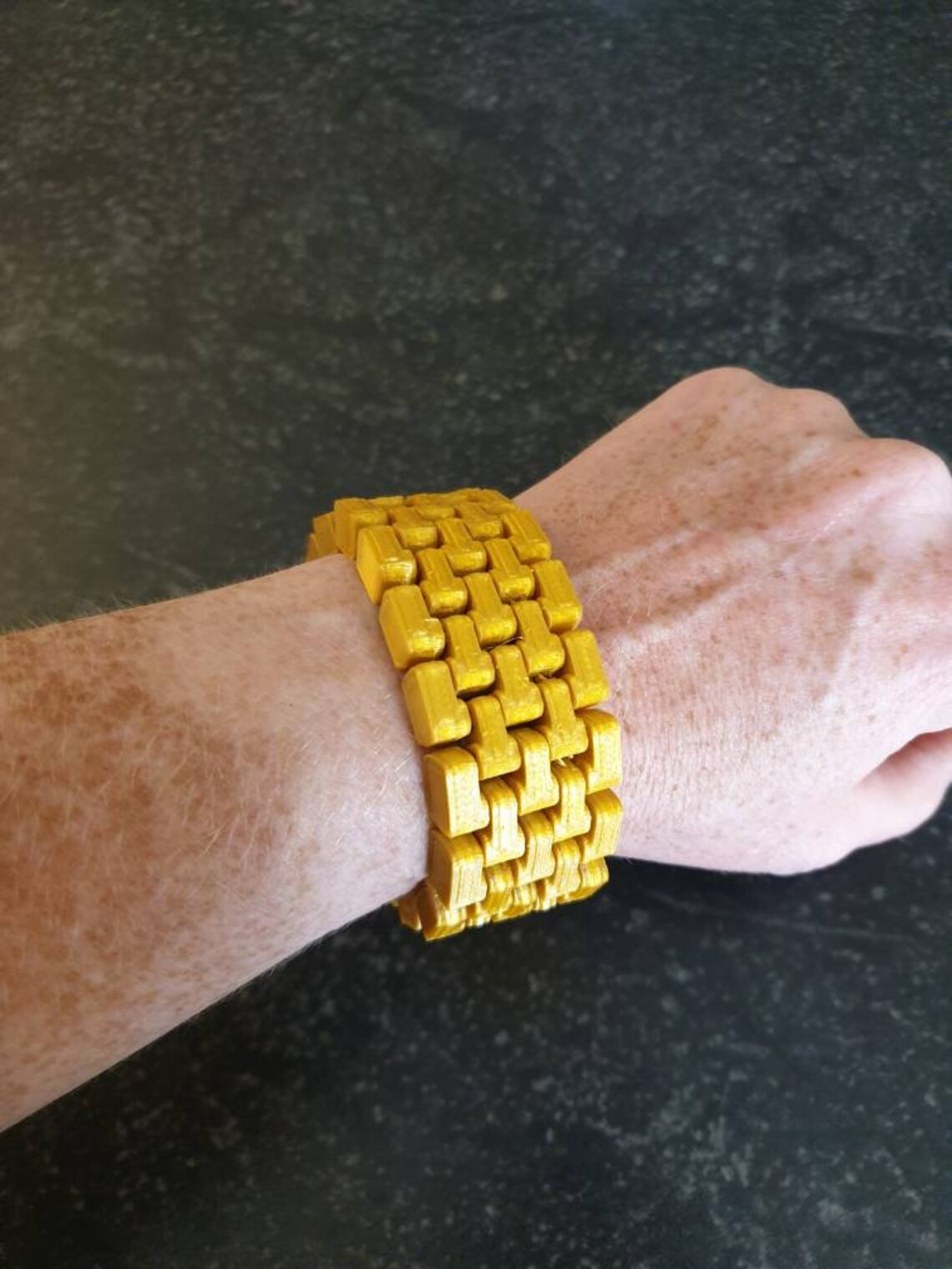 3d gedrucktes Armband aus Kunststoff goldfarben Etsy