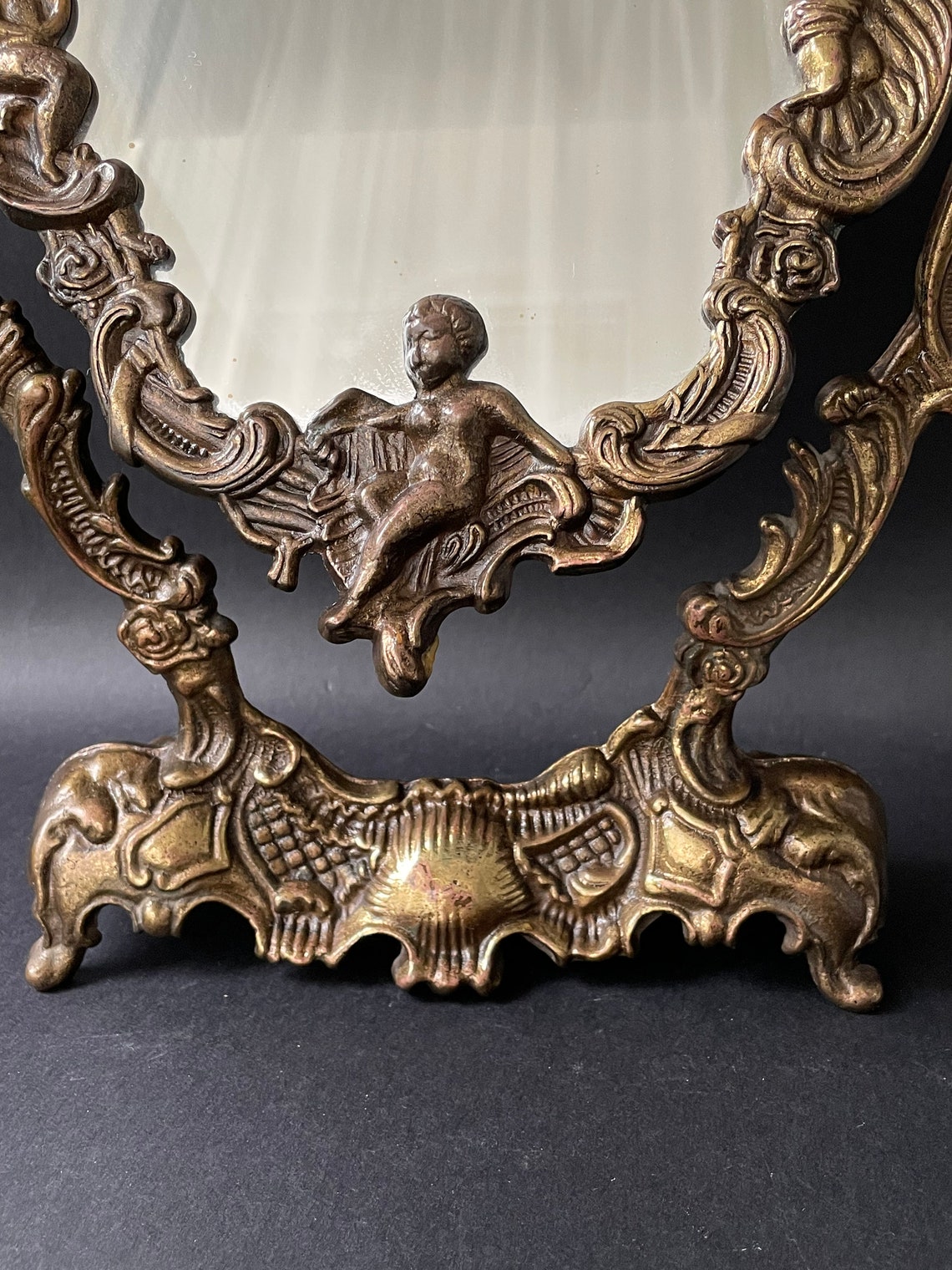Antique French Vanity Mirror Rococo Baroque Bronze Mirror Etsy