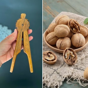 Cascanueces vintage de madera tallada a mano: decoración de cocina escandinava