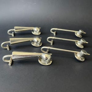 Set vintage di 6 poggia coltelli francesi in scatola, set di 6 poggia posate in stile vittoriano placcato in argento, grazioso regalo per una coppia, decorazione per il tavolo delle nozze