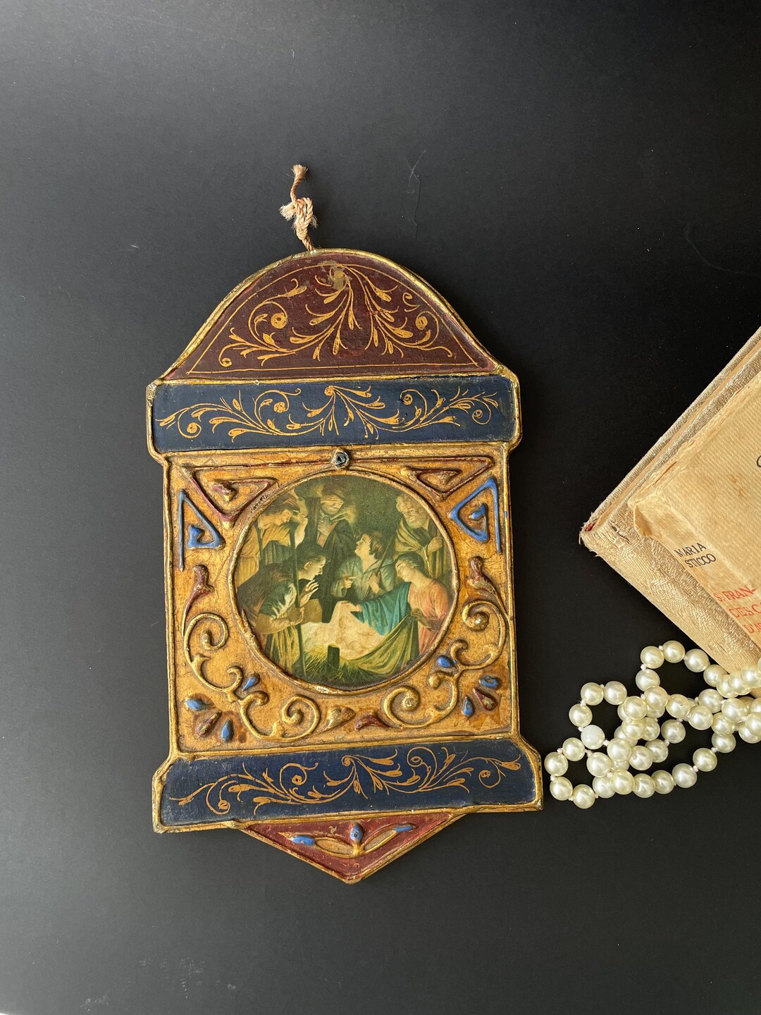 Antique Italian Florentine Madonna Mary and Child Icon Plaque ...