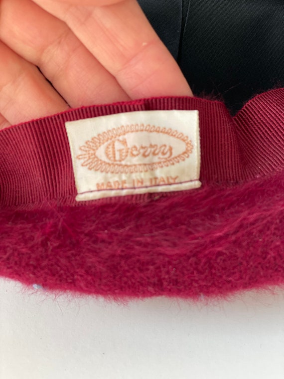 Vintage Italian Claret Beret for Women , Wool Ang… - image 5
