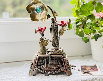 Antique French Virgin Mary Statue of Lourdes: Art Deco Religious Decor