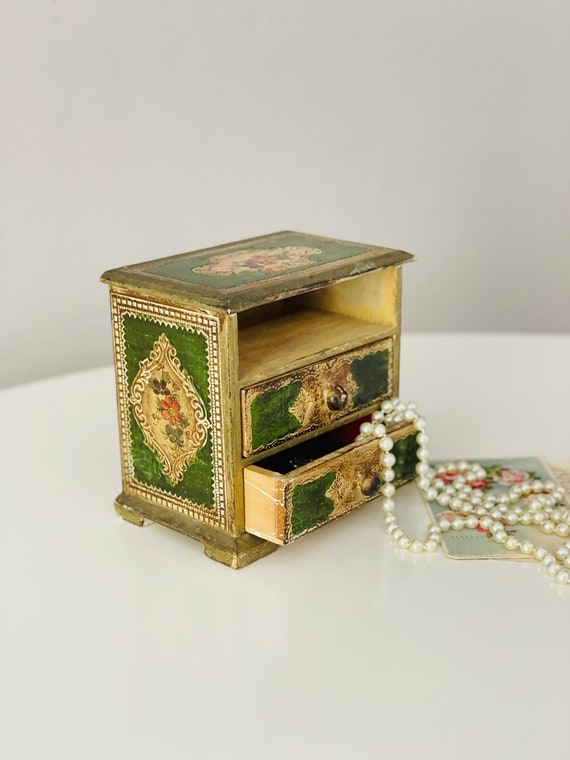 Vintage Italian Florentine Jewelry Box Cabinet , … - image 3