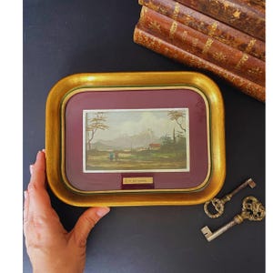 Vintage Signiert von Gattinara Impressionist Berglandschaft, Italienisches Original Florentiner Landschaft Ölgemälde Goldholzrahmen 1950er Jahre