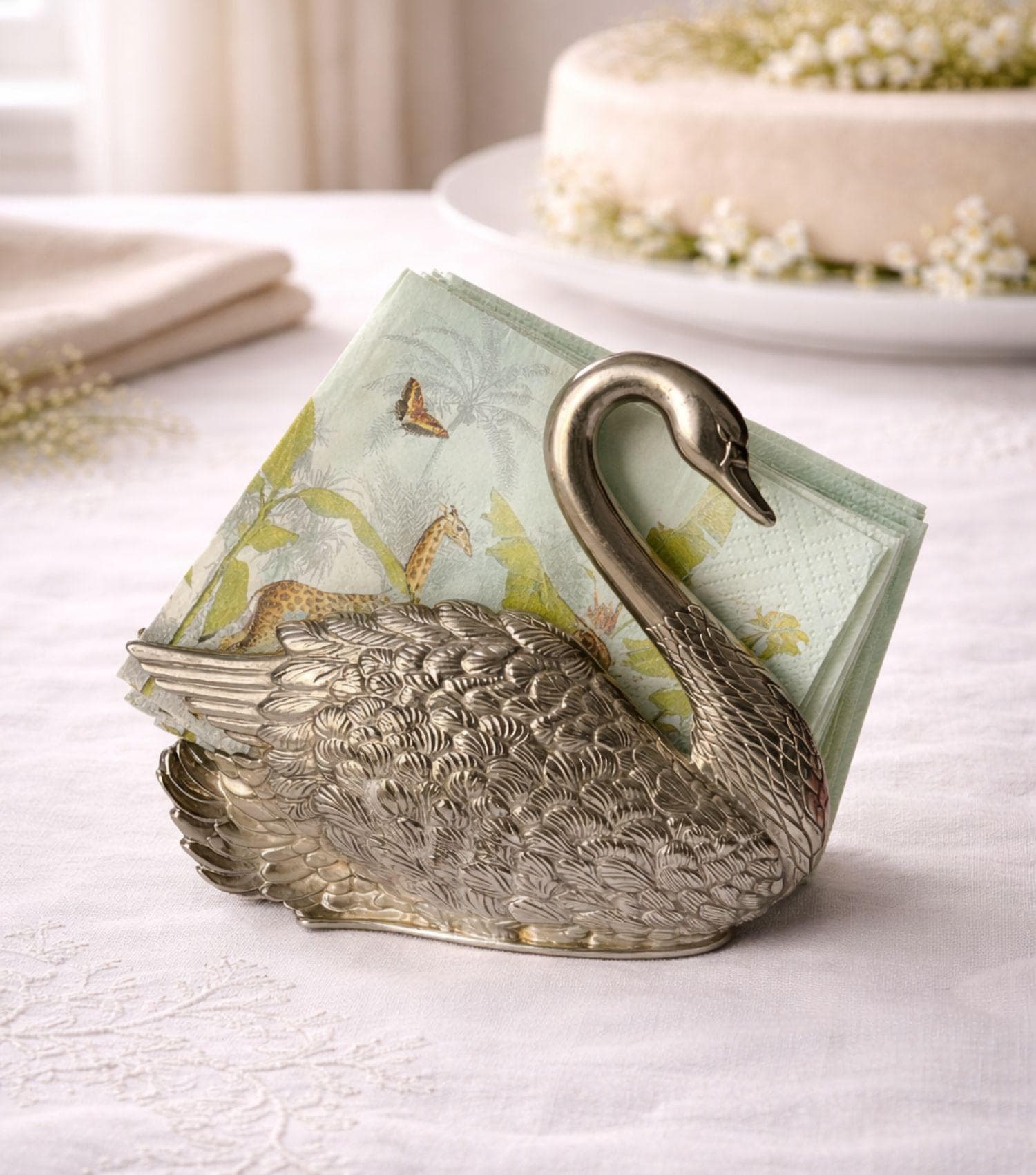 Silver Swan Napkin Holder - Etsy