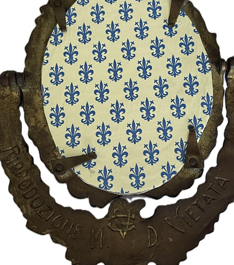 Original måne- och stjärnoroljemålning i antik utsmyckad viktoriansk bordsspegel, gotisk natthimmelkonst, mörk akademisk dekor bild 4