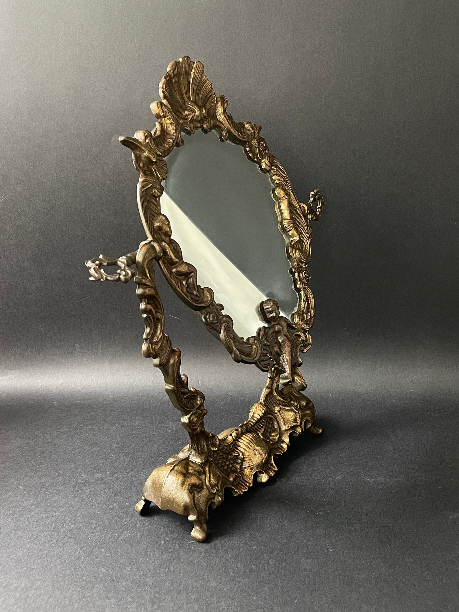 Antique French Vanity Mirror Rococo Baroque Bronze Mirror Etsy