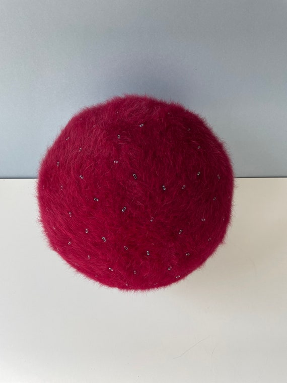 Vintage Italian Claret Beret for Women , Wool Ang… - image 4