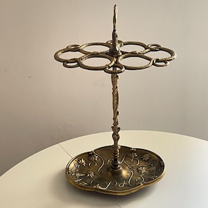 Antique Italian Art Nouveau Brass Umbrella Stand , Ornate Snake Heavy Brass Umbrella Stand , Hollywood Regency Umbrella Holder Organizer