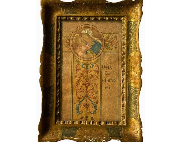 Antique Italian Madonna and Child Icon With Florentine Wood Frame ...