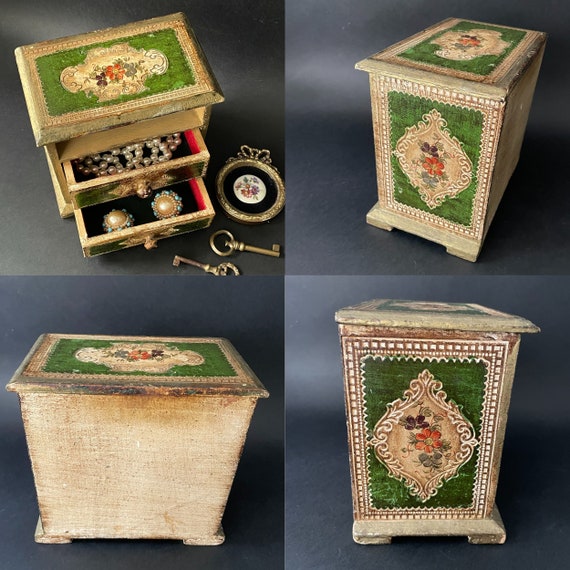 Vintage Italian Florentine Jewelry Box Cabinet , … - image 6