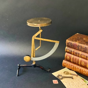 Antique Collectible Italian Letter Scale , Brass Postal Desk Scale , Light Weighing Postal Desk Scale , Office Desk Scale Libra Zodiac Gift