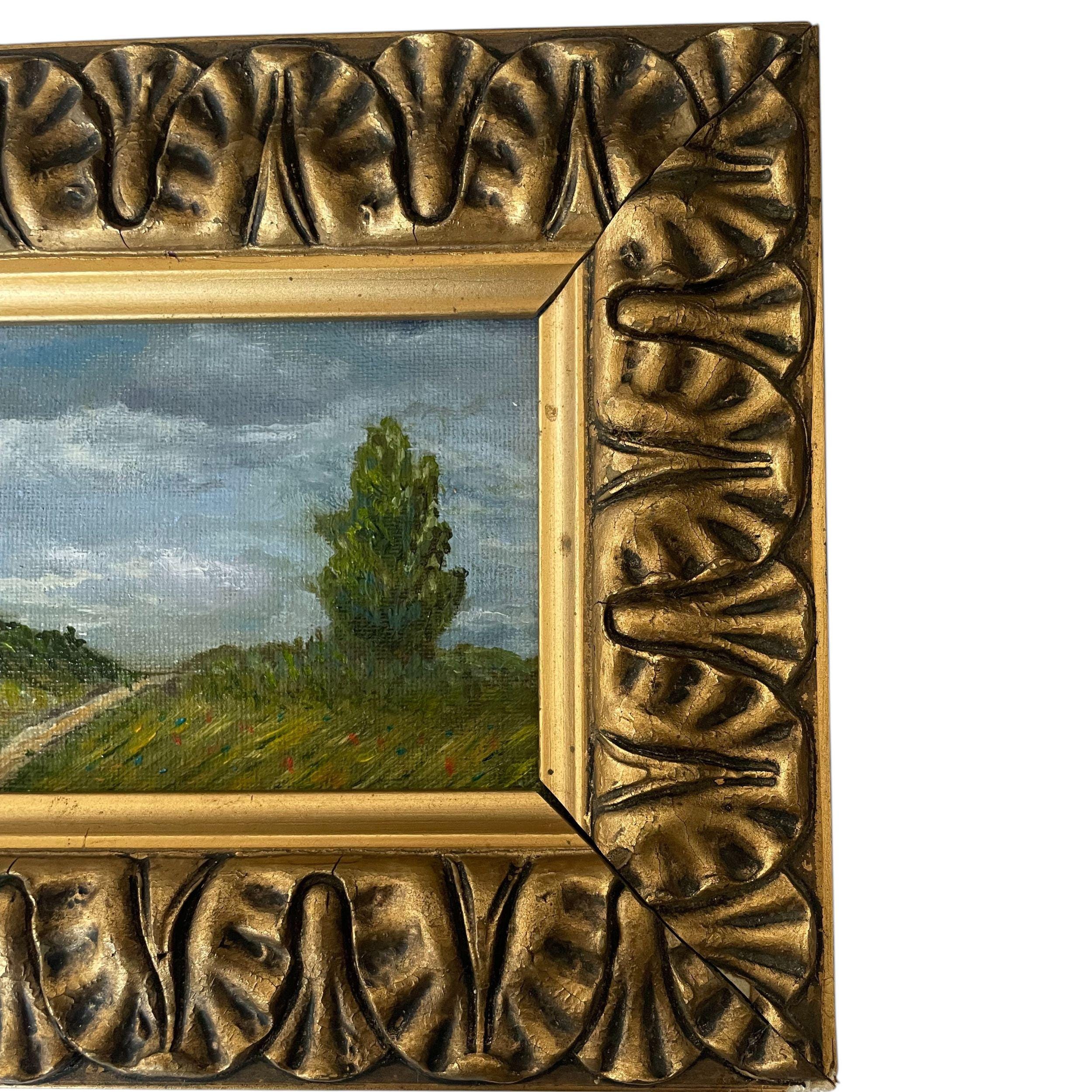 額入りトスカーナ風景油絵：ヴィンテージイタリアンアート - Etsy 日本